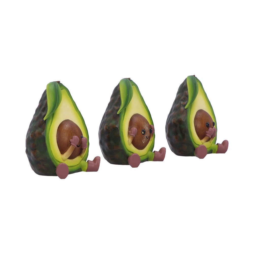 Three Wise Avocados 8.5cm Resin Statues 4