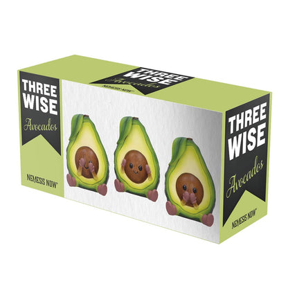 Three Wise Avocados 8.5cm Resin Statues 7