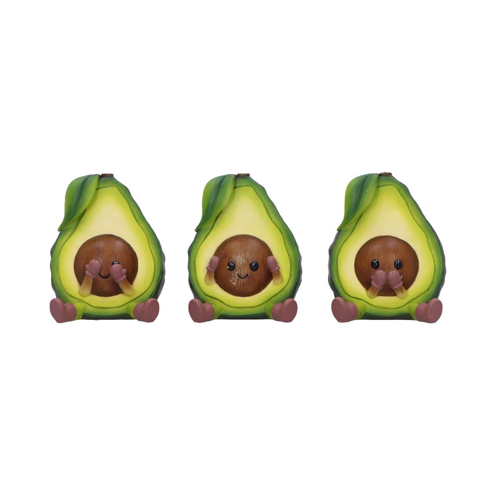 Three Wise Avocados 8.5cm Resin Statues 1