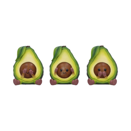 Three Wise Avocados 8.5cm Resin Statues 1