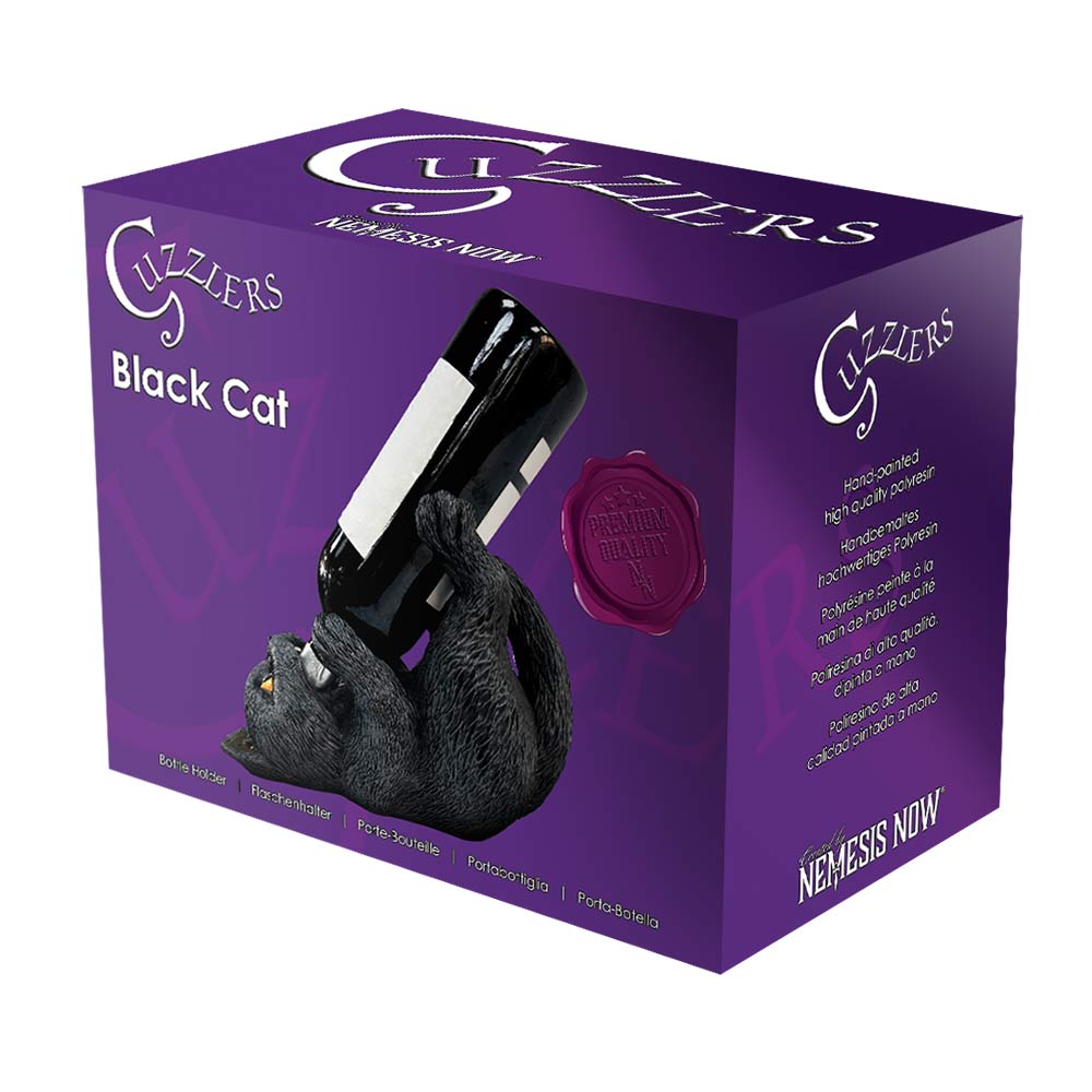 Black Cat Guzzler 24cm Wine Bottle Holder 7