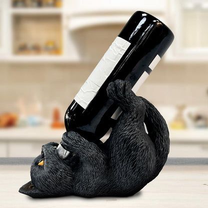 Black Cat Guzzler 24cm Wine Bottle Holder 8