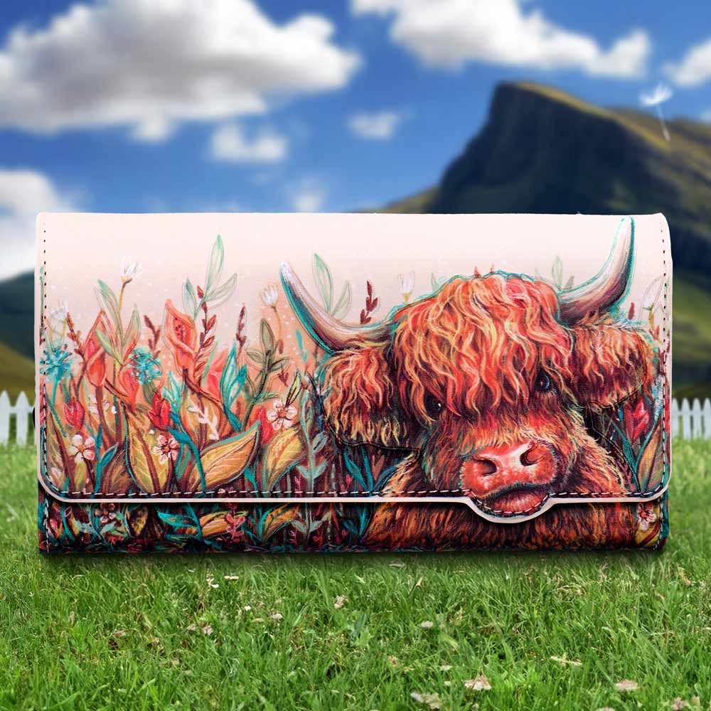 Highland Cow Embossed Purse 18.5cm 7