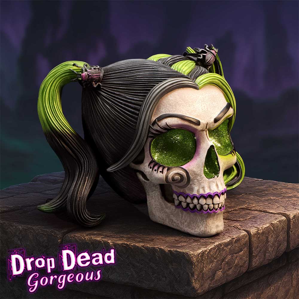 Drop Dead Gorgeous Beetles and Bugs Skull 12.9cm Figurine 8
