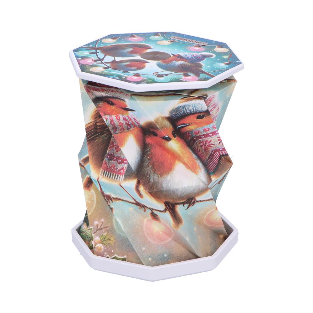 Winter Robins Foldable Lamp 21cm 3