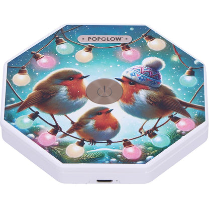 Winter Robins Foldable Lamp 21cm 5