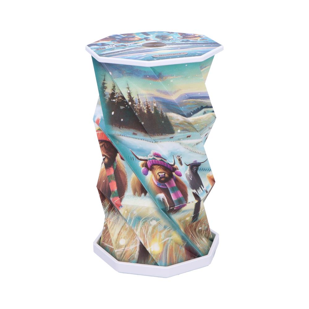 Winter Highland Cows Foldable Lamp 21cm 2
