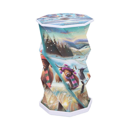 Winter Highland Cows Foldable Lamp 21cm 2
