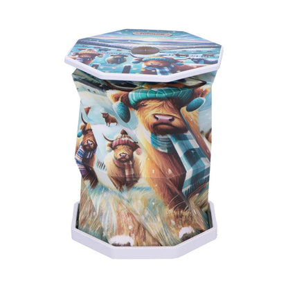 Winter Highland Cows Foldable Lamp 21cm 3