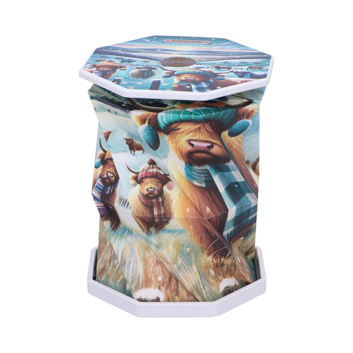 Winter Highland Cows Foldable Lamp 21cm 3