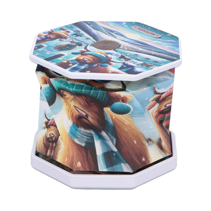 Winter Highland Cows Foldable Lamp 21cm 4