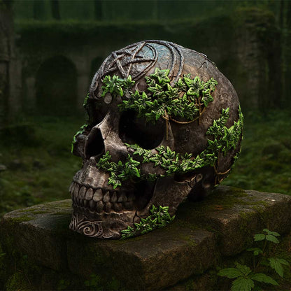 Aged Pentagram Skull 18.8cm 8