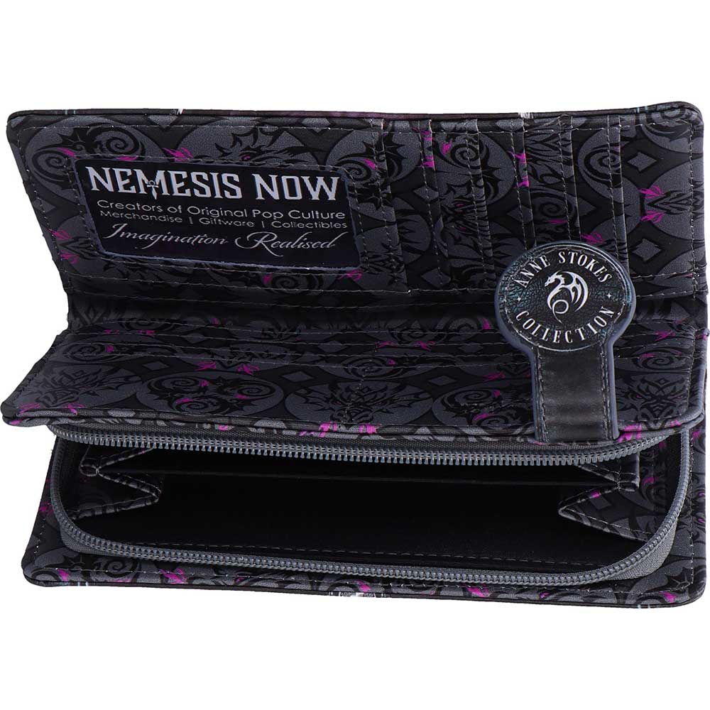 Unzipped Dragon Embossed Purse by Anne Stokes 18.5cm 5