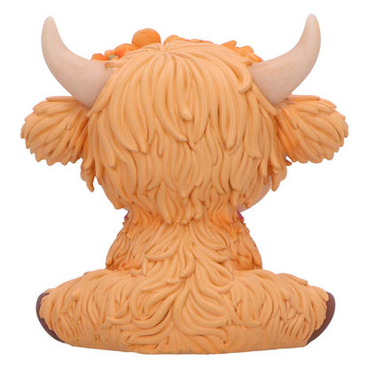 Marigold Orange Flower Cow Figurine 10.8cm 3