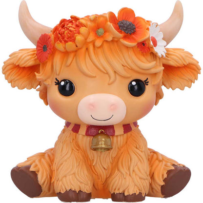 Marigold Orange Flower Cow Figurine 10.8cm 5