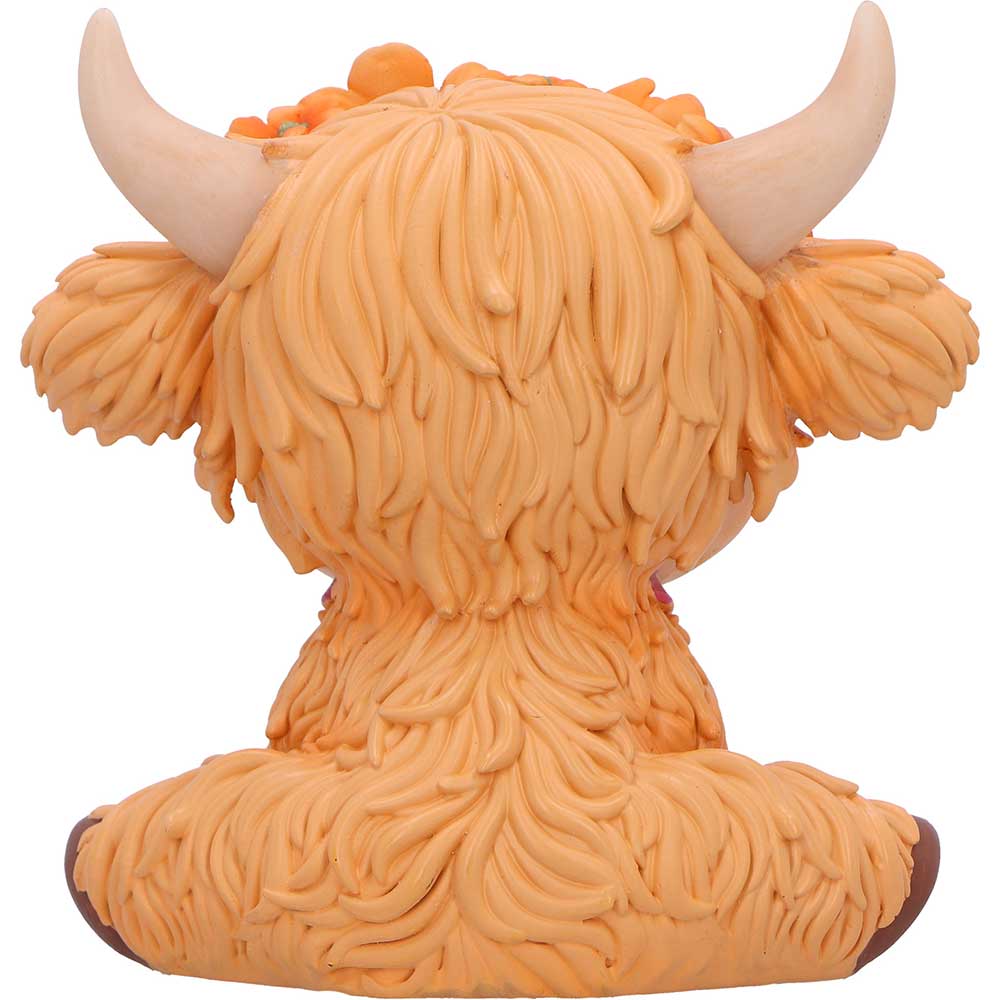 Marigold Orange Flower Cow Figurine 10.8cm 6