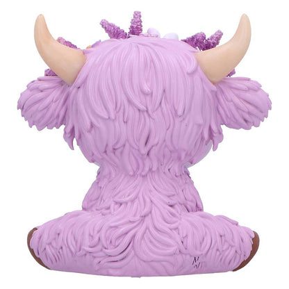 Hyacinth Purple Flower Cow Figurine 10.8cm 4