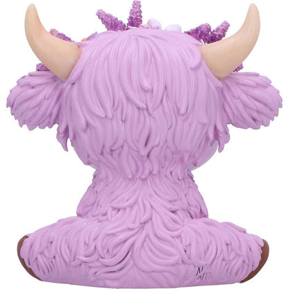 Hyacinth Purple Flower Cow Figurine 10.8cm 6