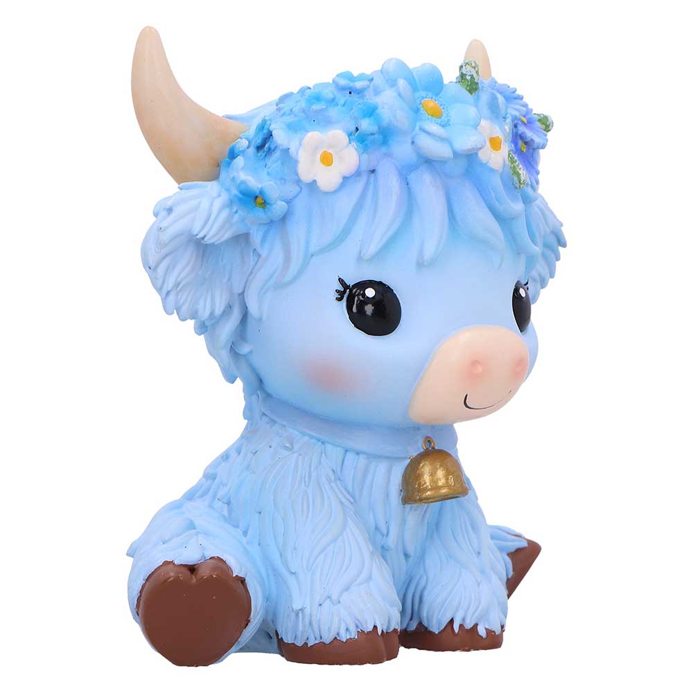 Bluebell Blue Flower Cow Figurine 10.8cm 4