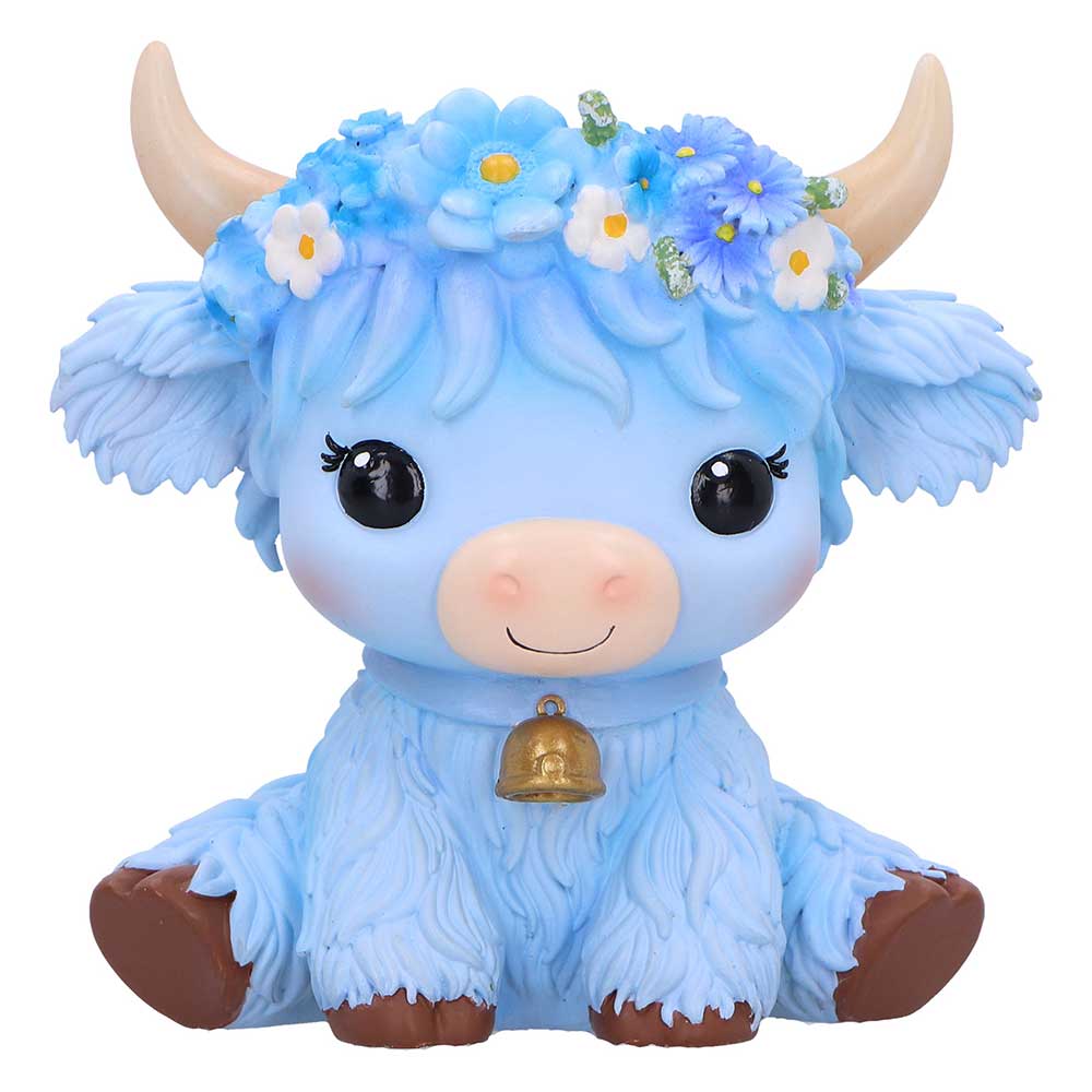 Bluebell Blue Flower Cow Figurine 10.8cm 1