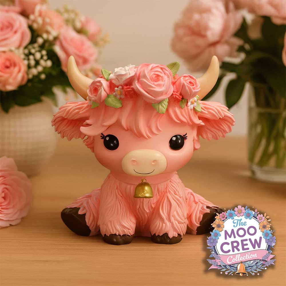 Moo Crew Primrose Pink Flower Cow 10.8cm 7