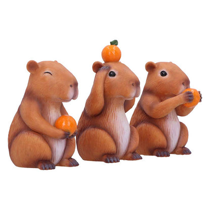 Three Wise Capybaras 10.5cm Resin Statues 3