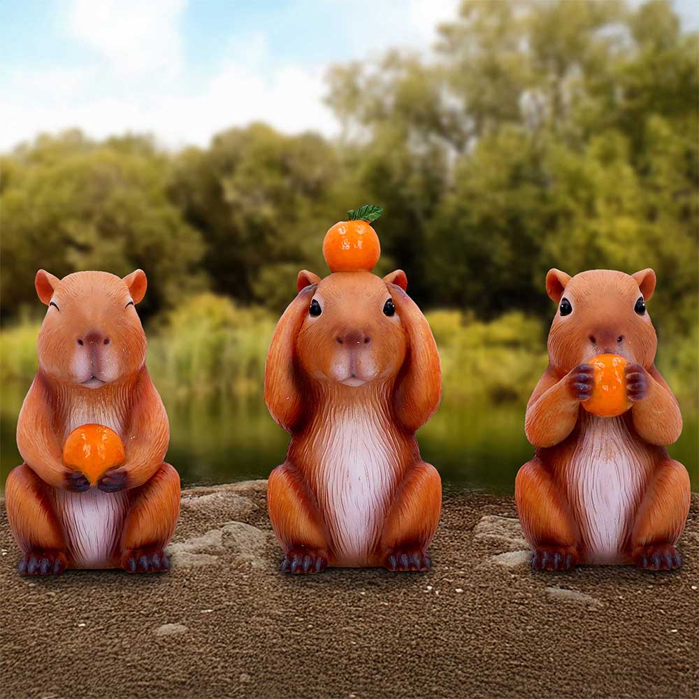 Three Wise Capybaras 10.5cm Resin Statues 7