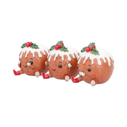 Three Wise Christmas Puddings Figurine Set 6cm 2