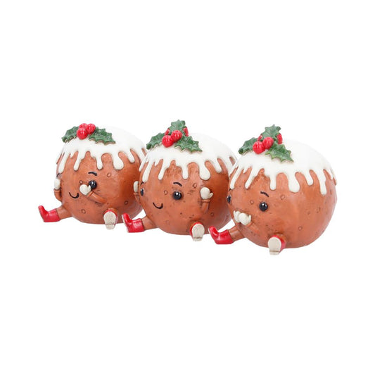 Three Wise Christmas Puddings Figurine Set 6cm 2
