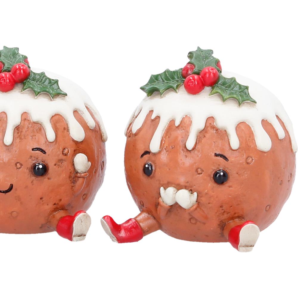 Three Wise Christmas Puddings Figurine Set 6cm 5