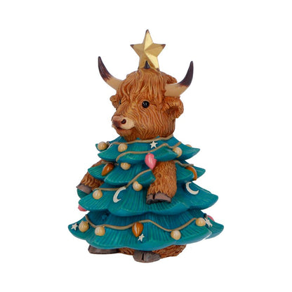 Winter Highland Cow Christmas Tree 13.5cm 2