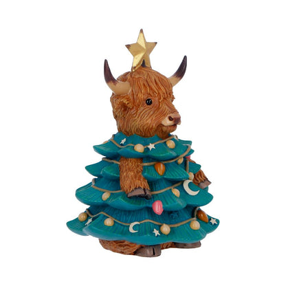 Winter Highland Cow Christmas Tree 13.5cm 4
