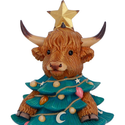 Winter Highland Cow Christmas Tree 13.5cm 5