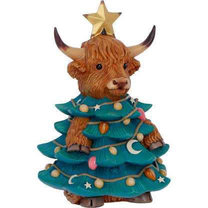 Winter Highland Cow Christmas Tree 13.5cm 6