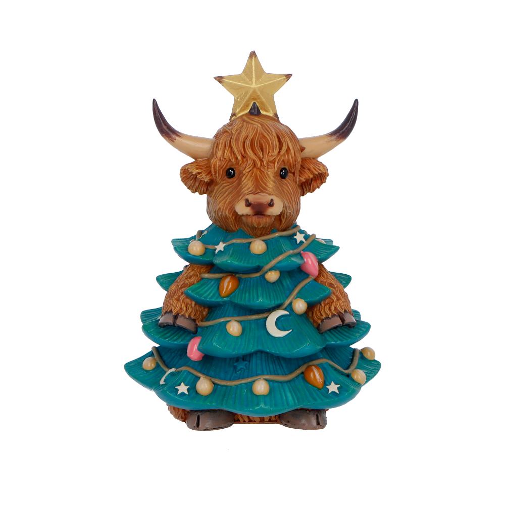 Winter Highland Cow Christmas Tree 13.5cm 1