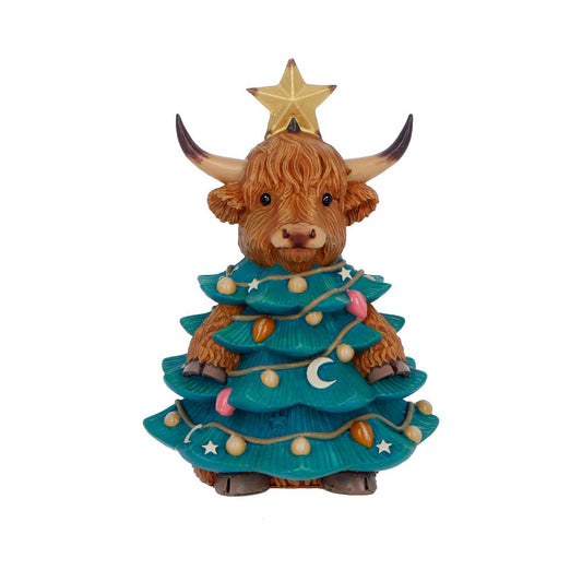 Winter Highland Cow Christmas Tree 13.5cm 1