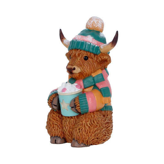 Winter Highland Cow Hot Cocoa Figurine 12.3cm 2