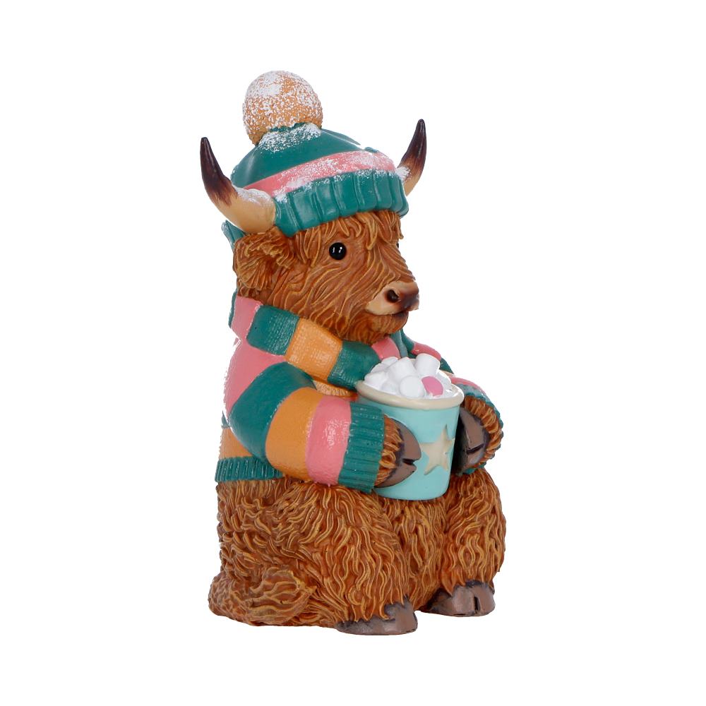 Winter Highland Cow Hot Cocoa Figurine 12.3cm 3