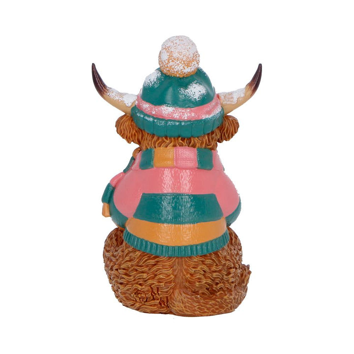 Winter Highland Cow Hot Cocoa Figurine 12.3cm