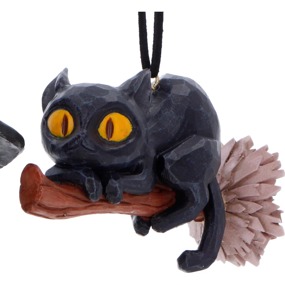 Curse and Claw Halloween Cats Hanging Ornaments Set of Two 7cm 5