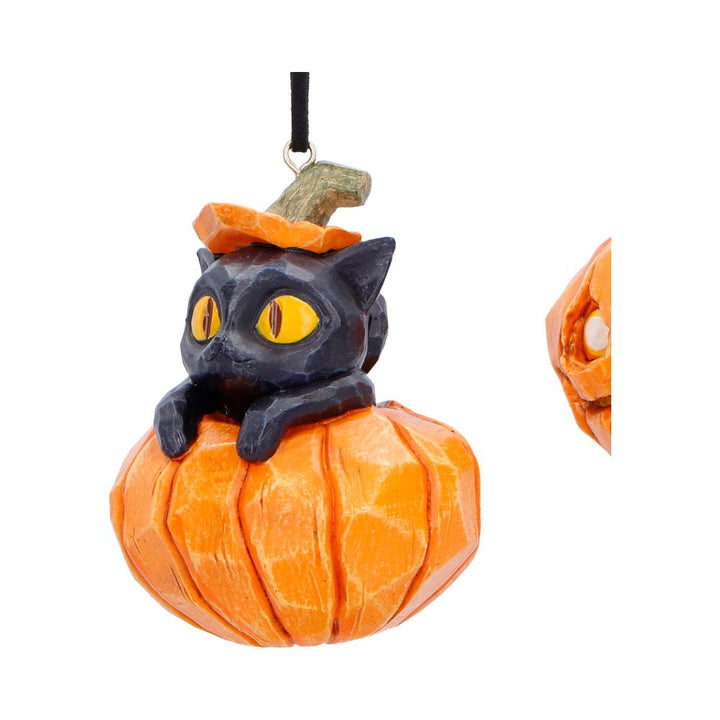 Pumpkin and Patch Halloween Hanging Ornaments Set of Two 7.7cm