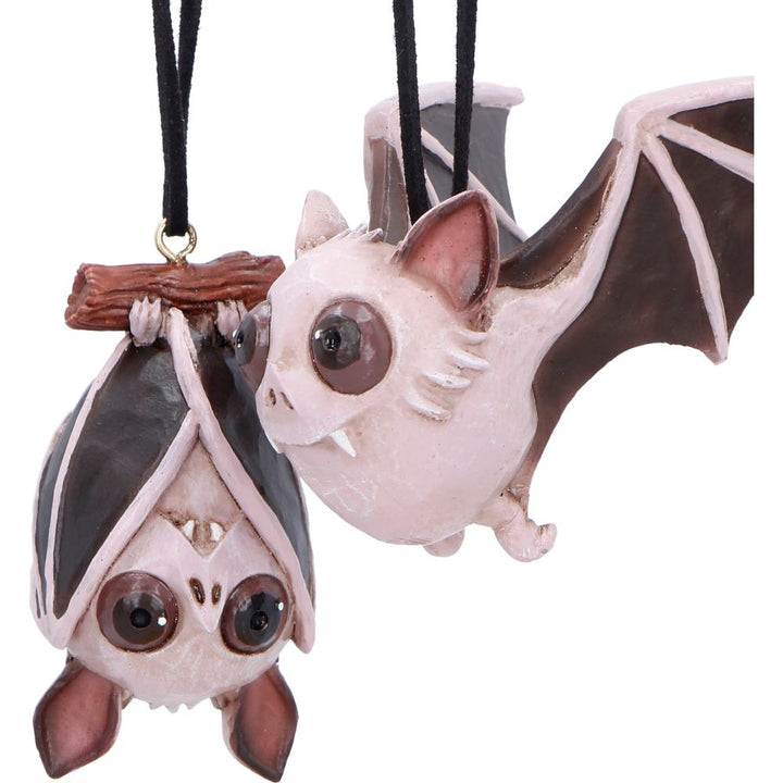Sneak and Peak Halloween Hanging Ornaments Set of Two 6.7cm