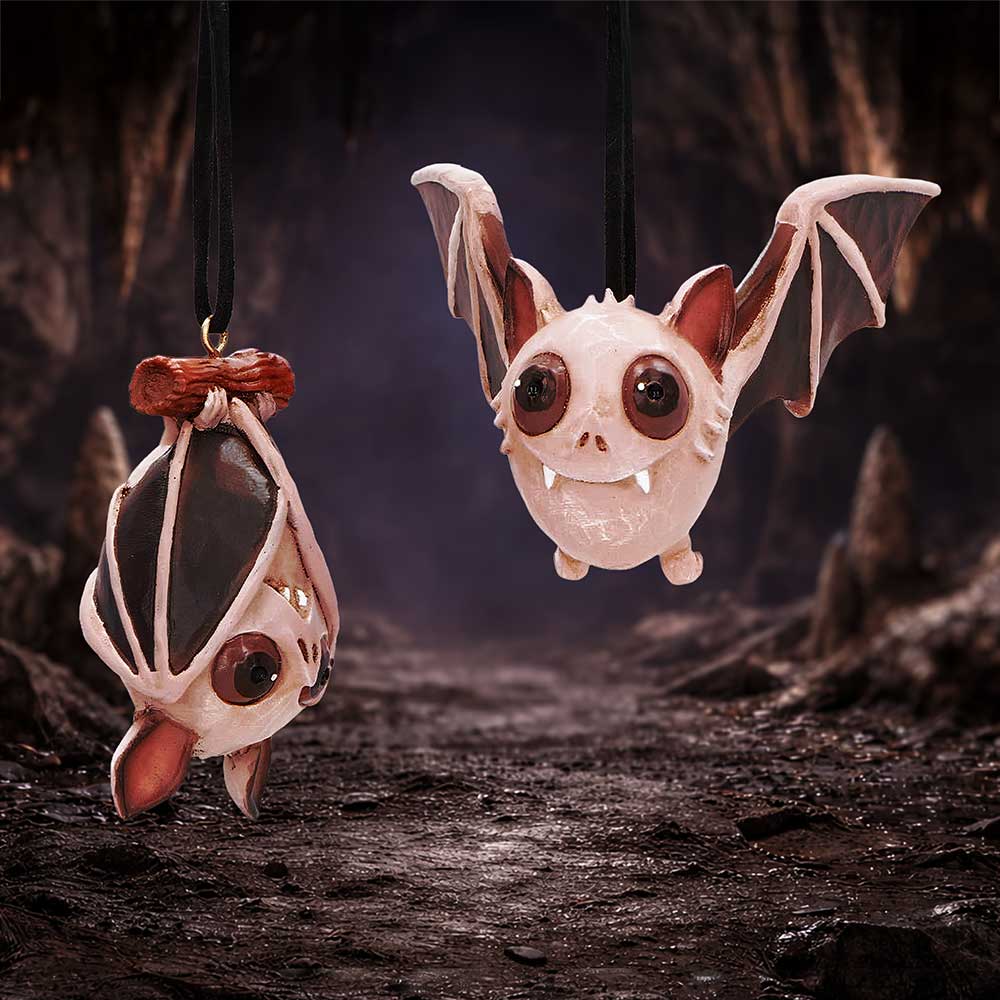 Sneak and Peak Halloween Hanging Ornaments Set of Two 6.7cm 6