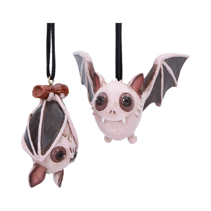 Sneak and Peak Halloween Hanging Ornaments Set of Two 6.7cm