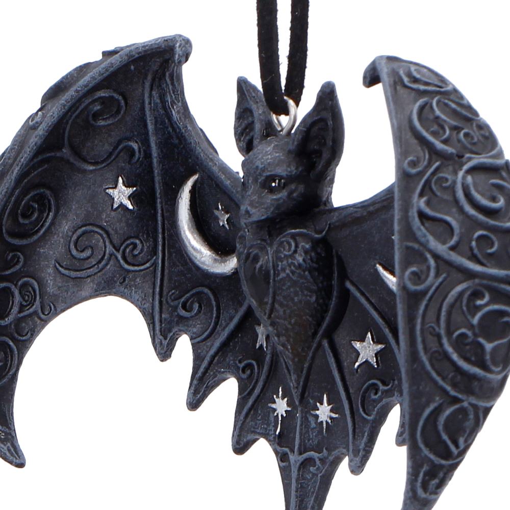 Lunar Wing Hanging Black Bat Ornament 7.2cm 5