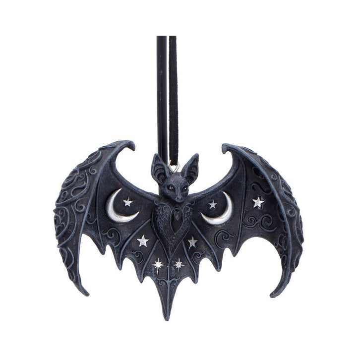 Lunar Wing Hanging Black Bat Ornament 7.2cm