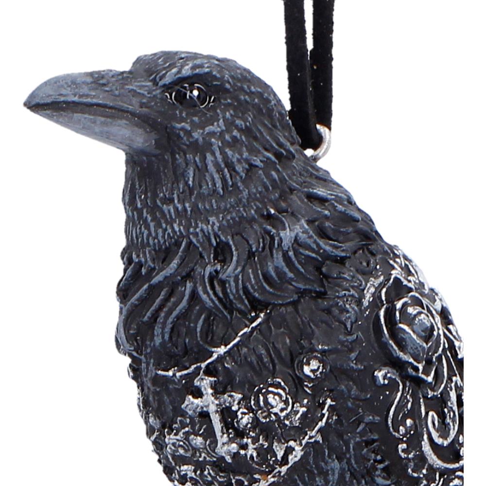 Last Omen Hanging Black Raven Ornament 7cm 5