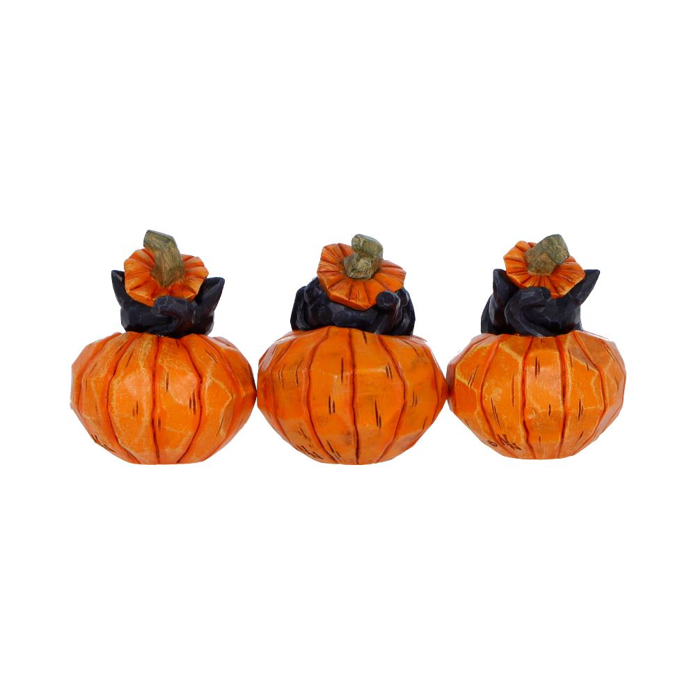 Three Wise Halloween Pumpkin Patch Cats 7.7cm 4