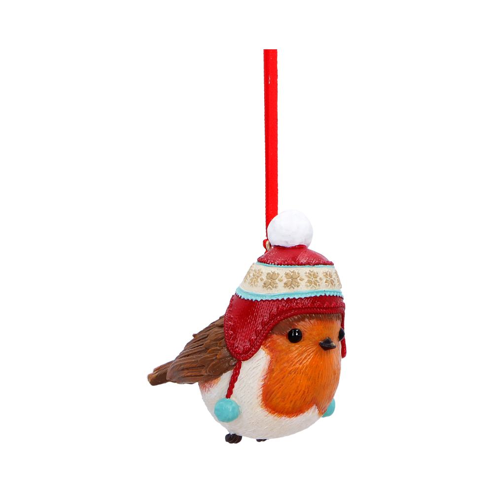 Robin Winter Bobble Hanging Ornament 7.3cm
