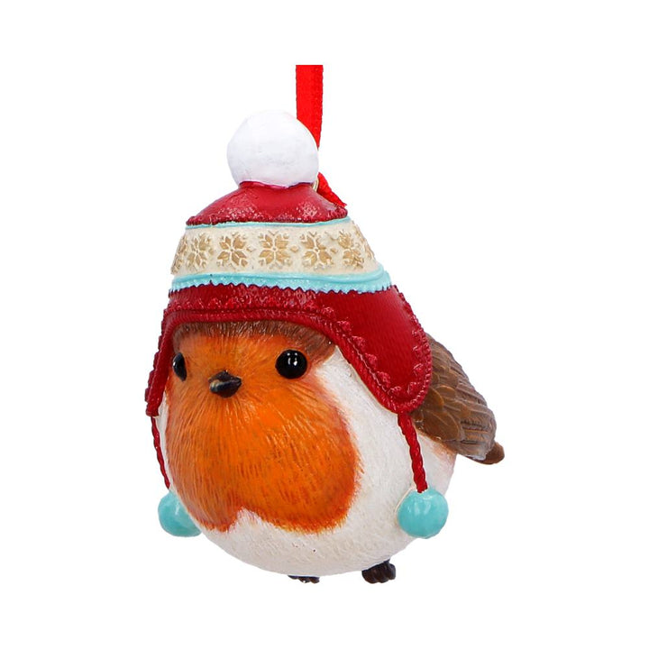Robin Winter Bobble Hanging Ornament 7.3cm